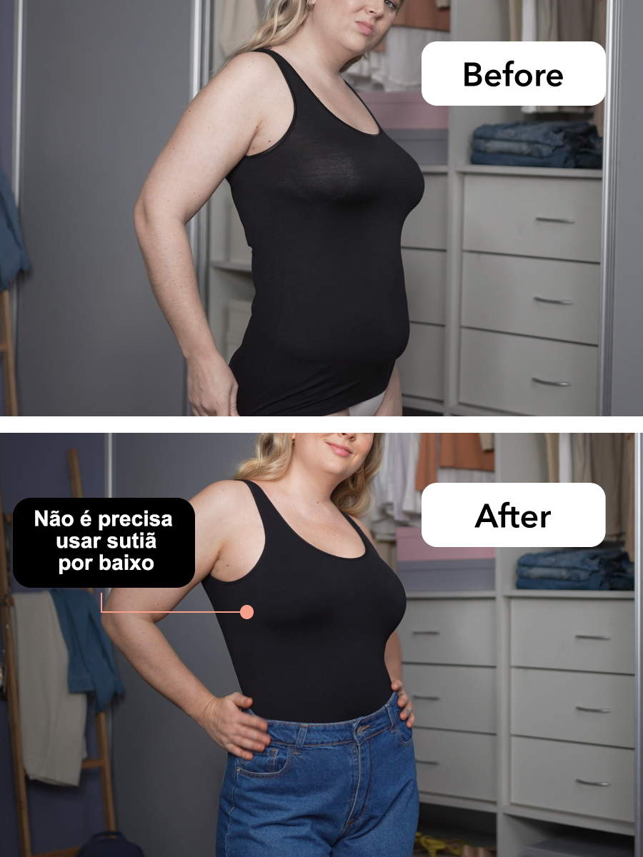 Camisa regata modeladora leve e confortável sem costura